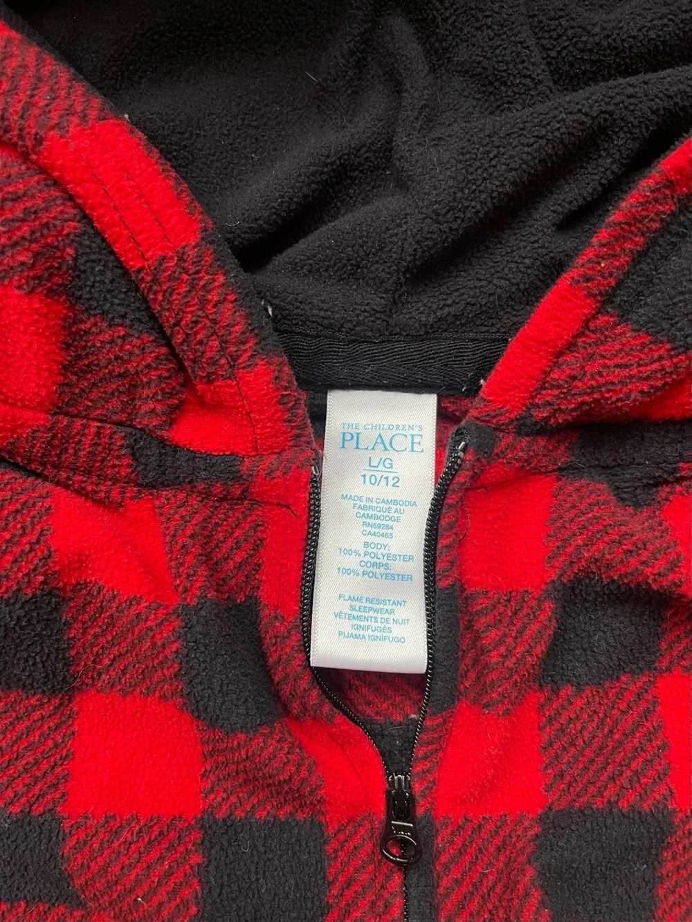 The Children's Place Red & Black Buffalo Plaid Hooded Zip-Up